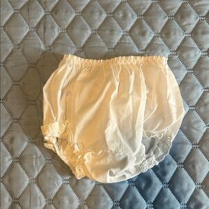 White Lace Trim Baby Bloomers
